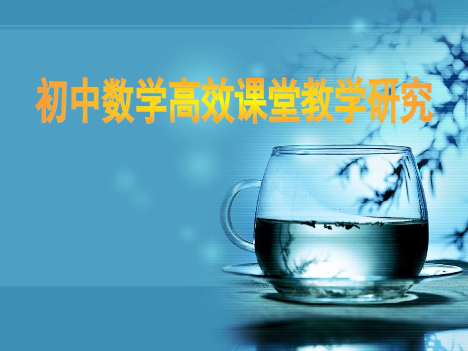 初中数学高效课堂教学研究_第1页