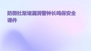 防微杜渐堵漏洞警钟长鸣保安全课件