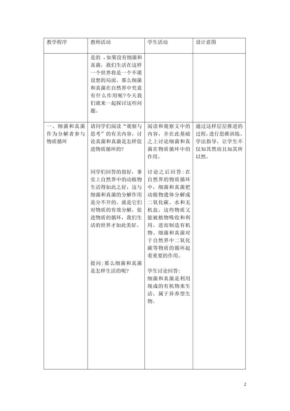 八年级生物上册-第五章细菌和真菌在生物圈中的作用教案-人教新课标版_第2页