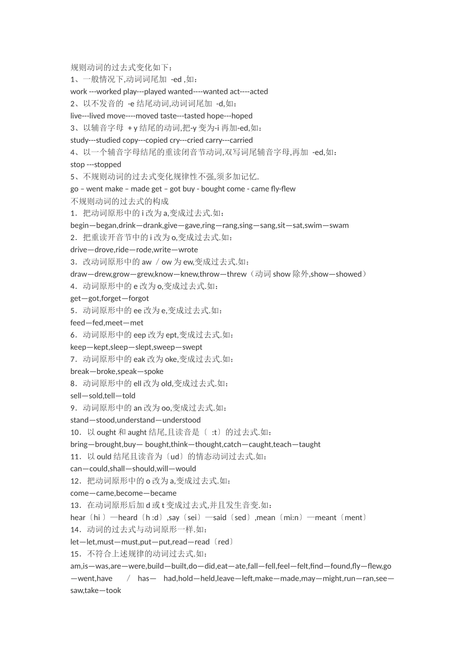 规则动词的过去式变化_第1页