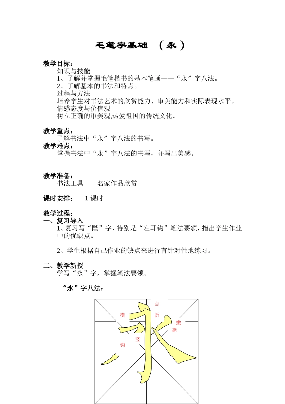 毛笔字基础(永字)_第1页