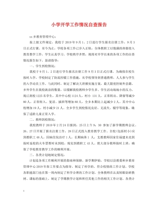 小学开学工作情况自查报告 