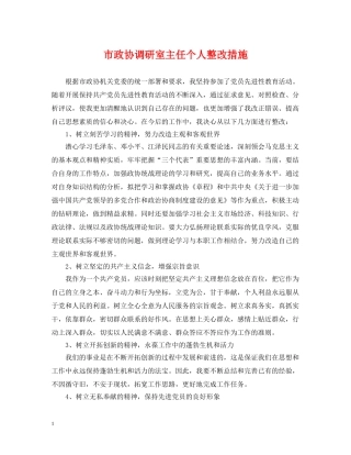 市政协调研室主任个人整改措施 