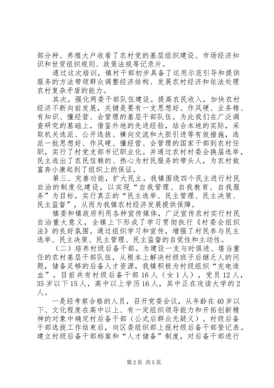 乡镇农村基层政权建设总结 _第2页