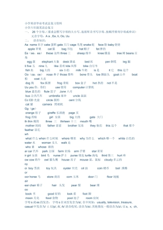 小学英语毕业考试总复习资料