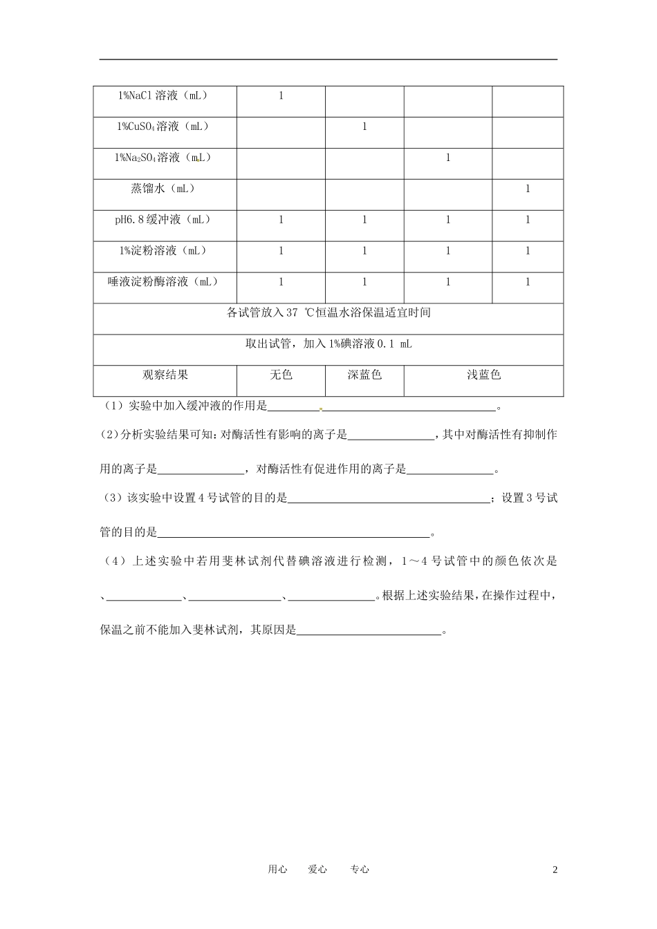 【立体设计】2012高考生物-第1讲-降低化学反应活化能的酶-走近细-挑战真题-新人教版必修1_第2页