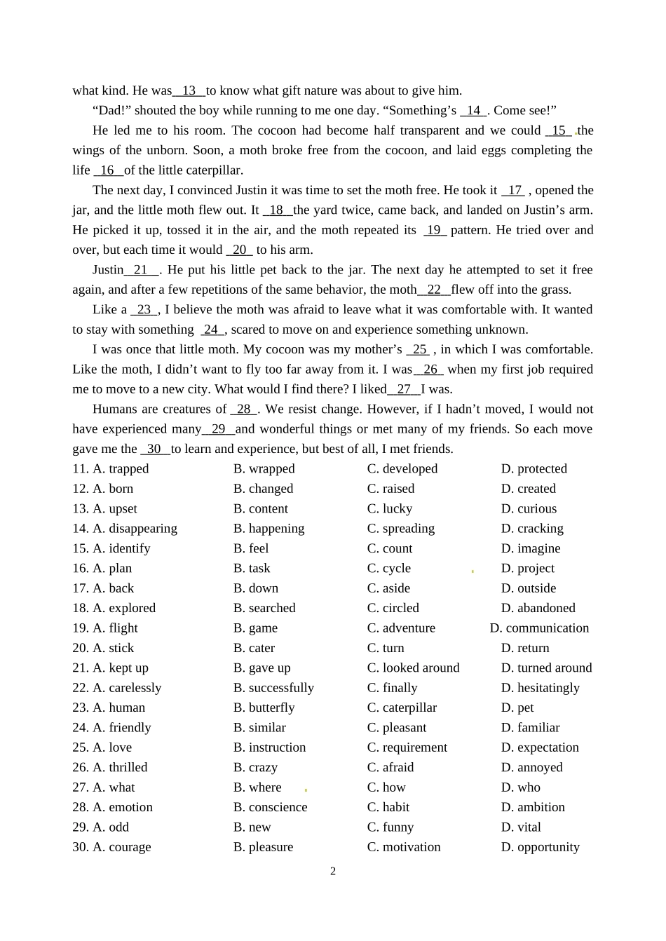 高二英语限时训练35_第2页