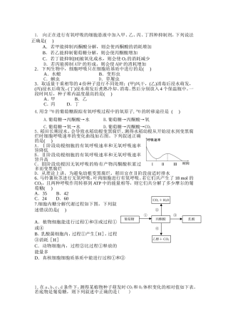 ATP主要来源——细胞呼吸练习题