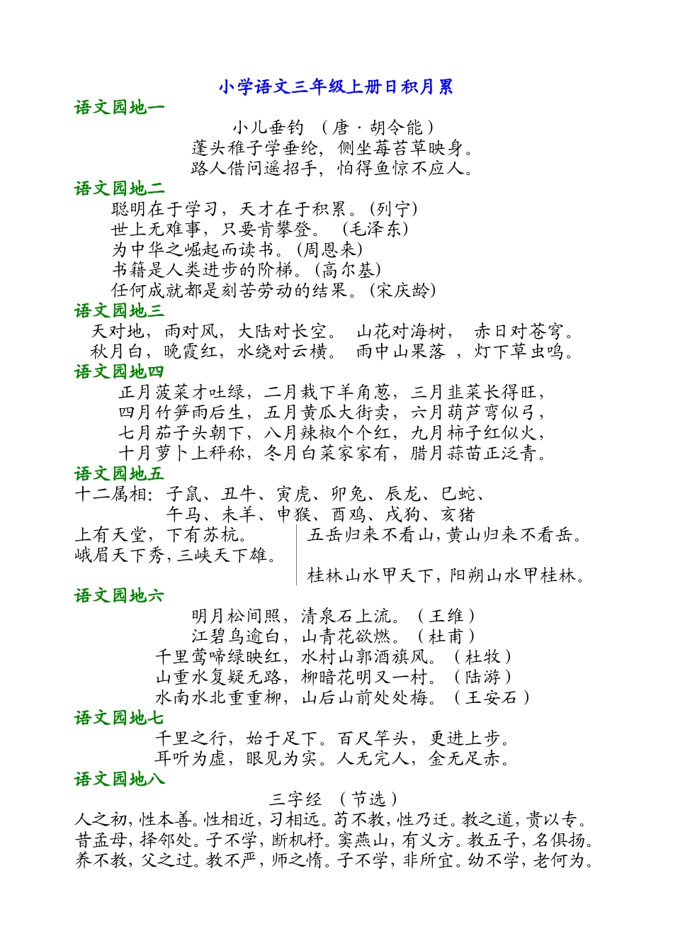 人教版小学语文日积月累汇总_第3页