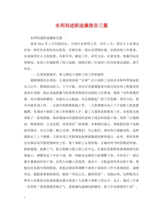 水利局述职述廉报告三篇 