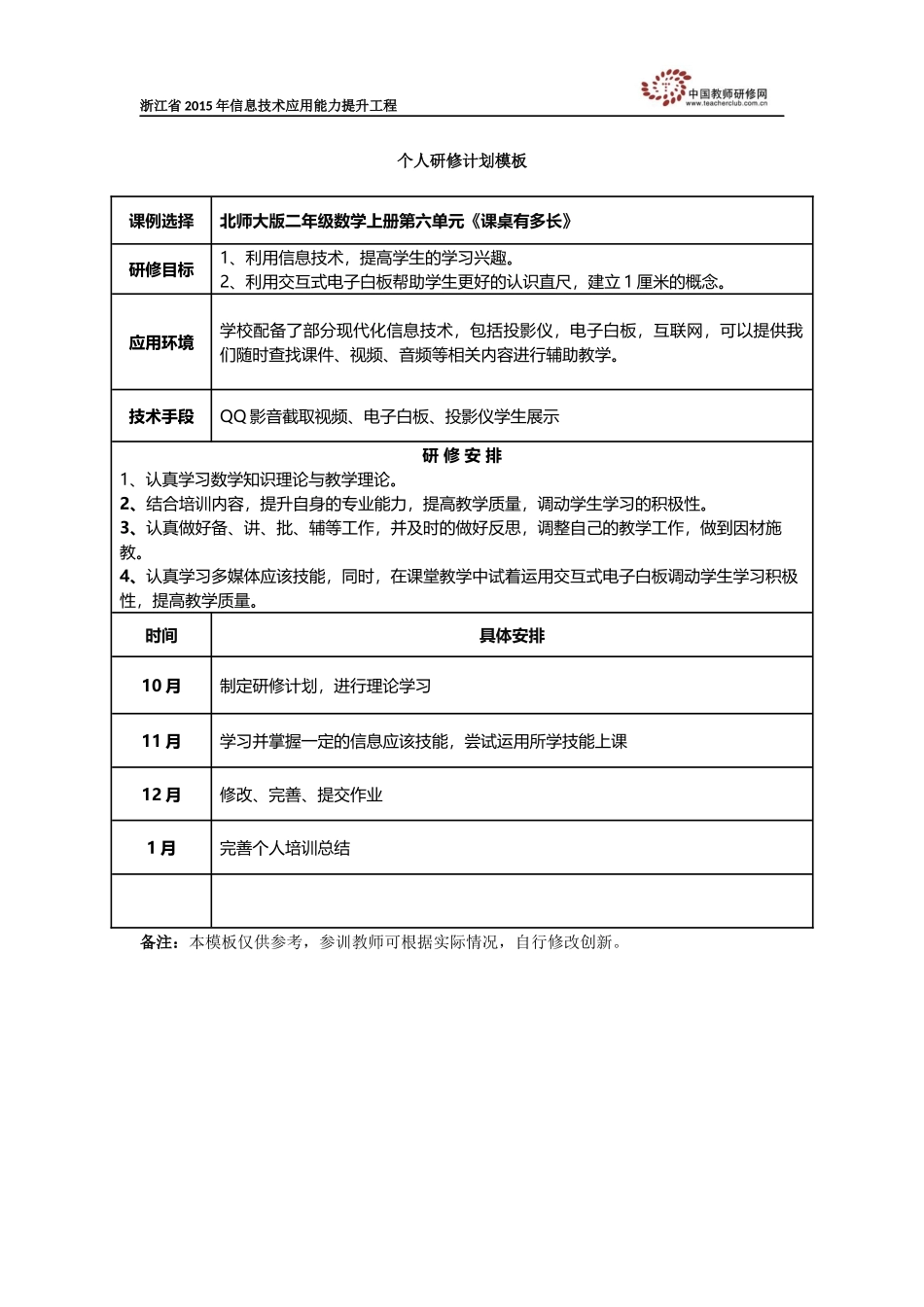 单丽萍个人研修计划模板_第1页