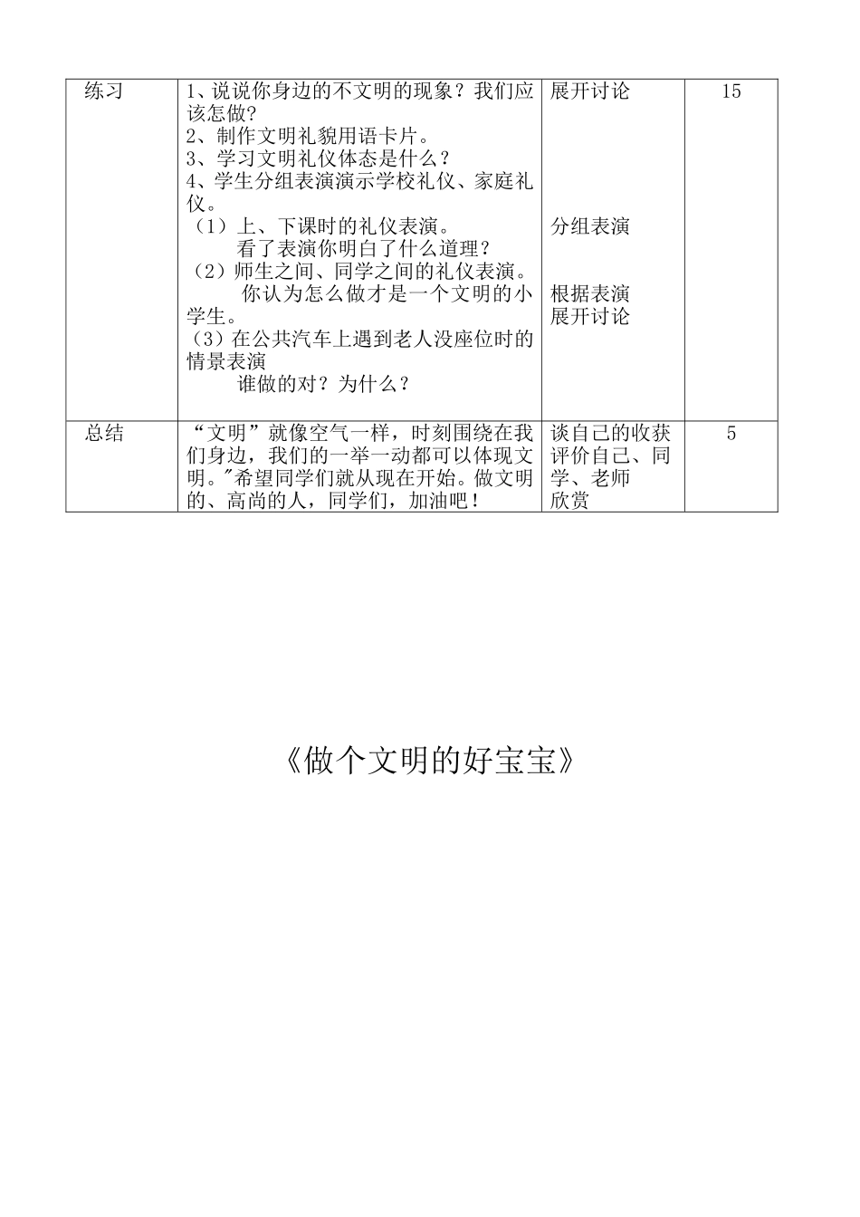做个文明的好宝宝教学设计_第2页