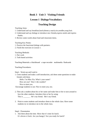 小学英语《Visitingfriends》