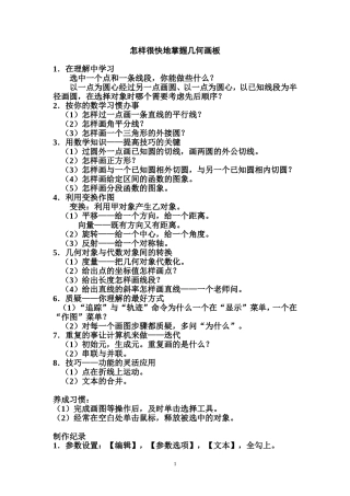 怎样很快地掌握几何画板