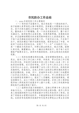 市民防办工作总结 