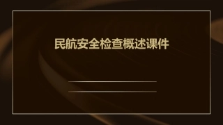 民航安全检查概述课件
