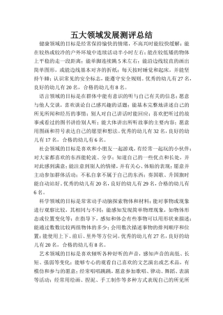 五大领域发展测评总结