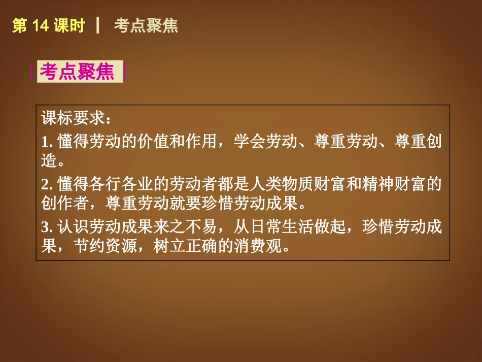 （回归课本）2014届中考政治第一轮概括《八年级下册劳动创造世界》（书本考点聚焦+典例拓展提升）课件教科版_第2页
