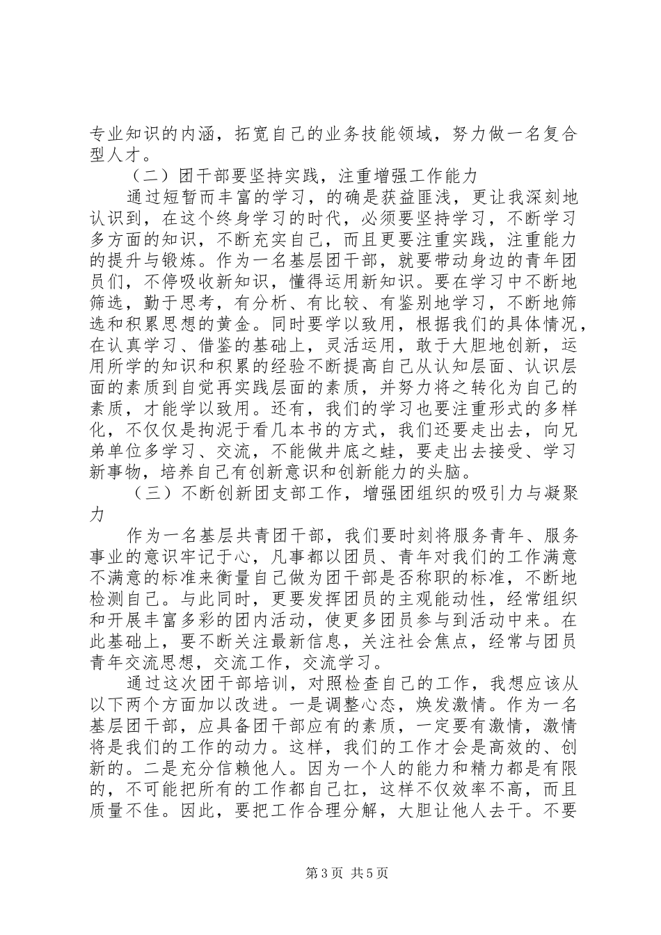 团委干部培训体会心得3篇_第3页
