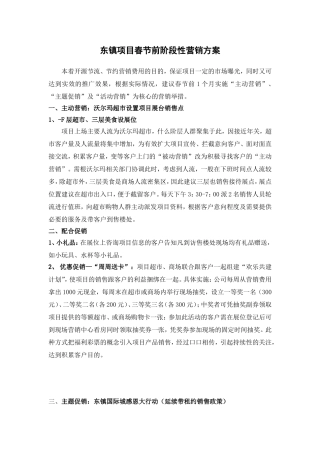 东镇项目春节前阶段性营销方案
