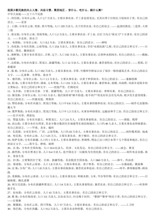 我国少数民族的风土人情