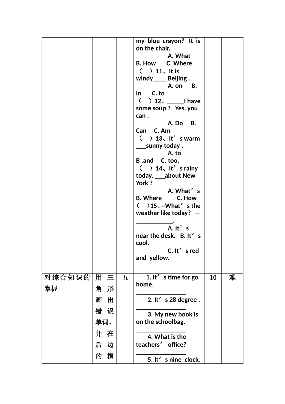 四年级试卷一致性分析_第3页