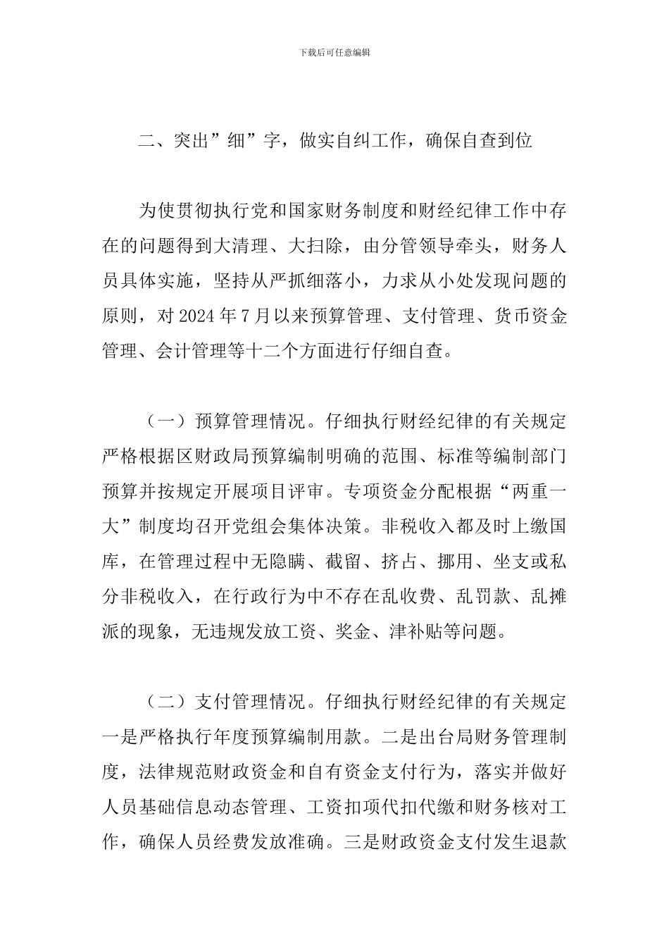 2024年严肃财经纪律及财务管理风险排查报告_第2页