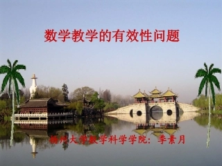 数学教学的有效性问题：季素月