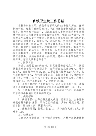 乡镇卫生院工作总结 (20)