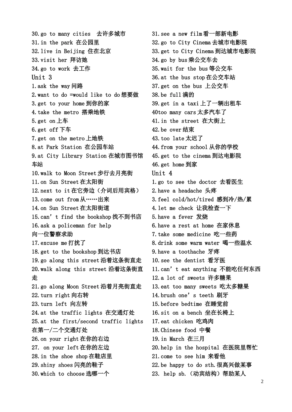 五年级下册词组汇总_第2页