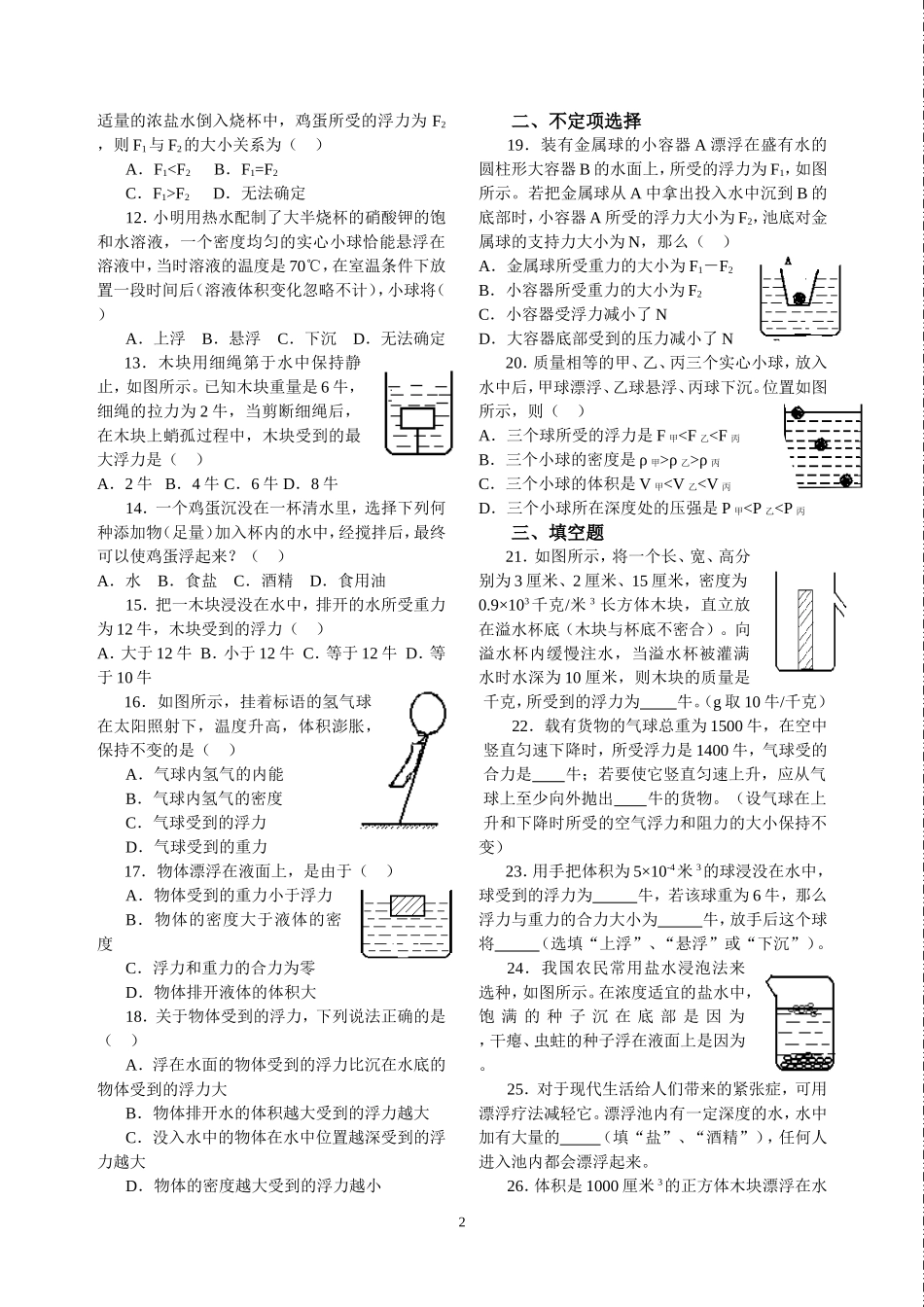 浮力习题集锦_第2页