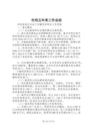 市局五年来工作总结 