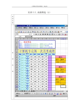 高级筛选教学设计