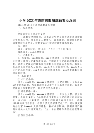 小学20XX年消防疏散演练预案及总结 (5)