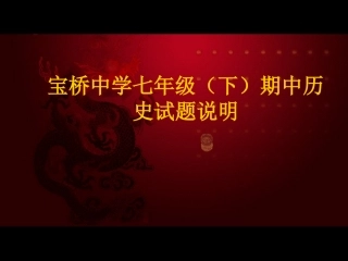 历史试题说明