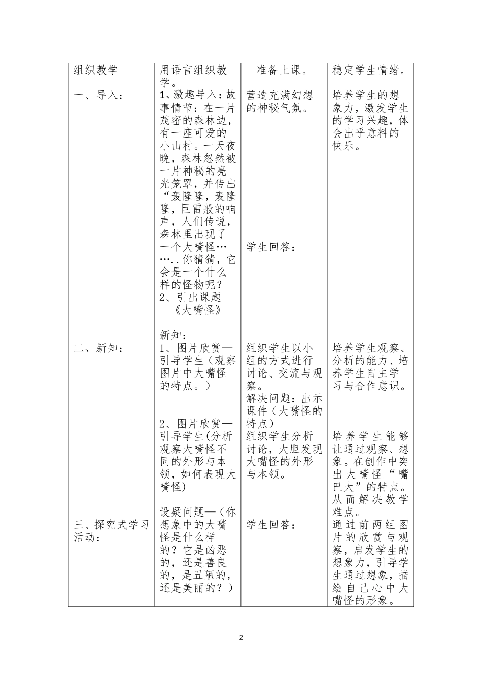 大嘴怪教学设计_第2页