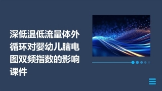 深低温低流量体外循环对婴幼儿脑电图双频指数的影响课件