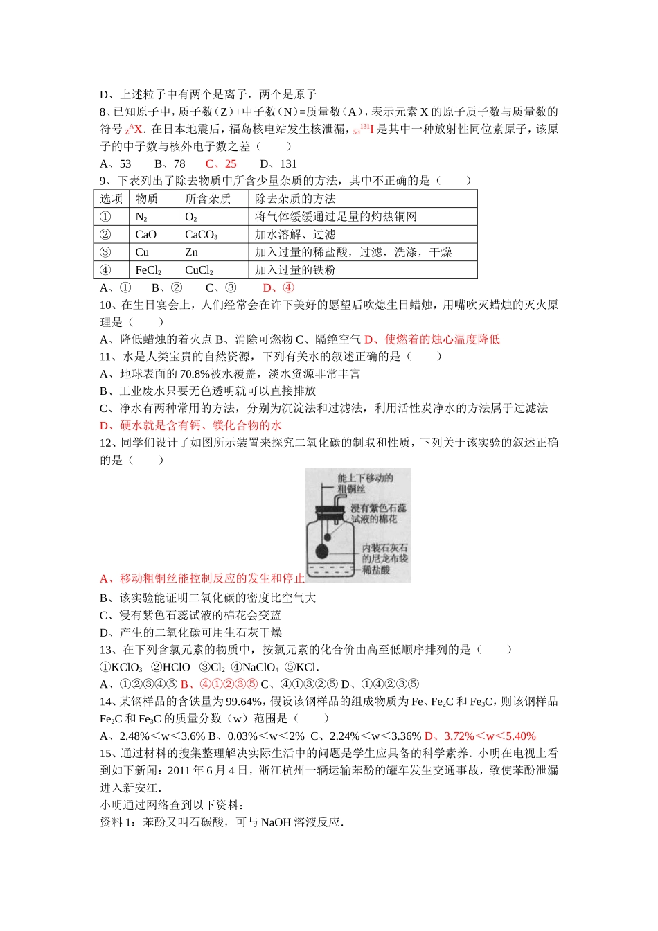 2011年黑龙江省大庆市中考化学试卷_第2页