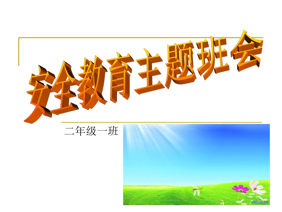 二年级一班安全教育主题班会_第1页