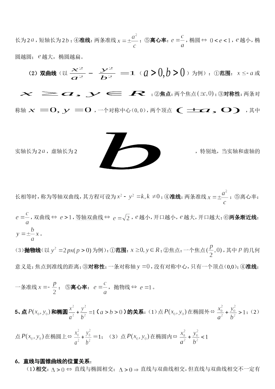 圆锥曲线经典例题及总结_第2页