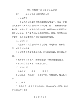 2024年领导干部大接访活动方案
