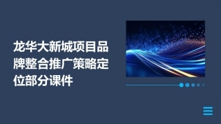 龙华大新城项目品牌整合推广策略定位部分课件