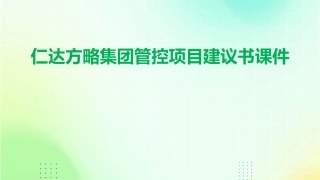 仁达方略集团管控项目建议书课件