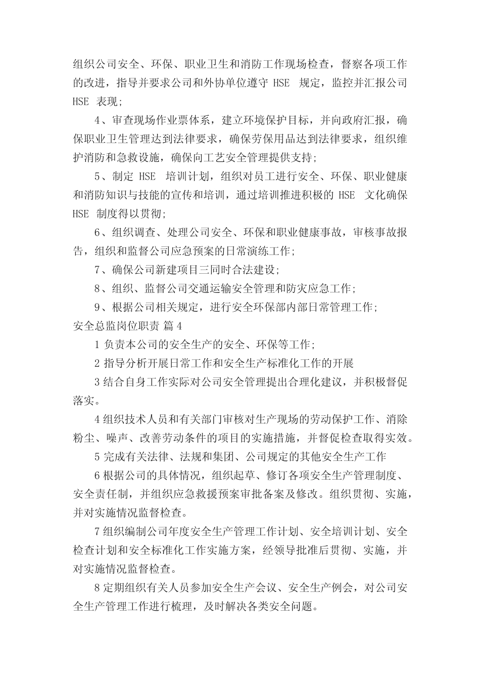 安全总监岗位职责(精选22) _第2页