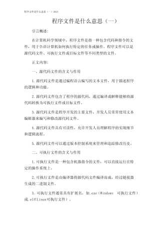 程序文件是什么意思(一)2024 