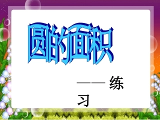 圆的面积练习