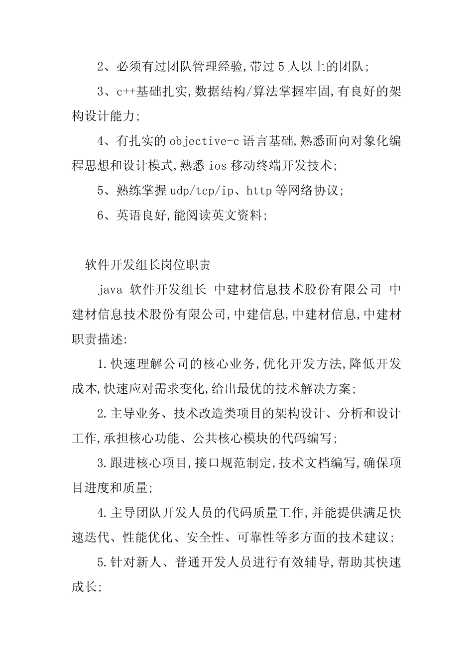 2024年开发组长岗位职责(8) _第2页