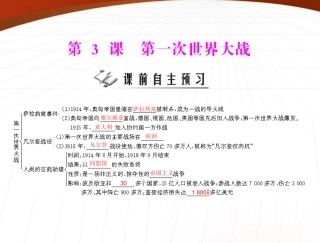 《随堂优化训练》2011年九年级世界历史上册-第六单元-第3课-第一次世界大战-配套课件-北师大版