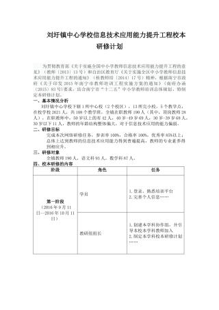 南宁市青秀区刘圩镇中心学校校本研修计划