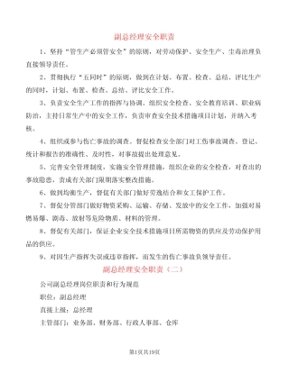 副总经理安全职责(5) 